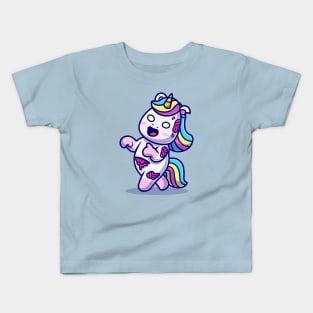 Cute Unicorn Zombie Cartoon Kids T-Shirt